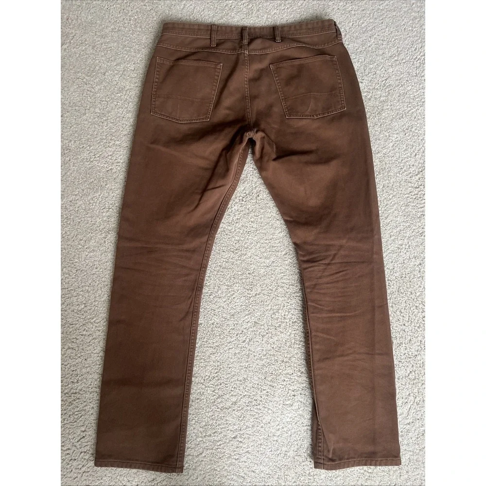J Crew The Sutton Mens Brown Corduroy Flannel Lined Pants 36x34 Chino Straight
